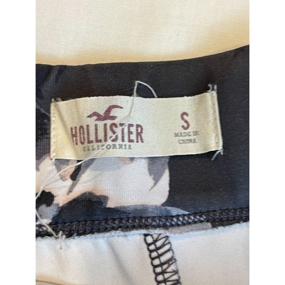 Hollister California Womens Floral Scuba Skater Skirt Black White Size Small - Picture 5 of 6